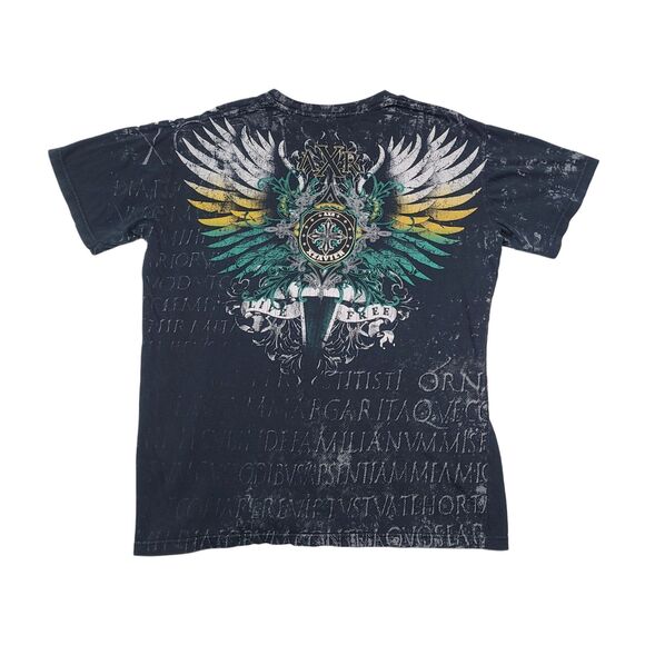 Vintage Xzavier T Shirt Scripts Crosswing Goth Grunge Y2K Shirt Size Large - Picture 2 of 14
